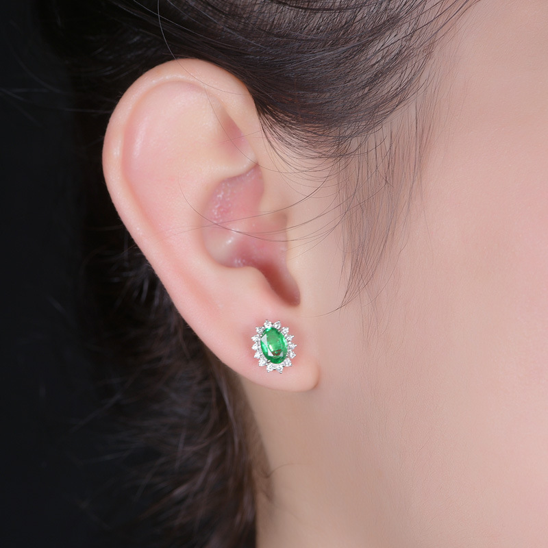 Fashion Oval Alloy Plating Inlay Artificial Crystal Rhinestones Women's Ear Studs 1 Pair display picture 5