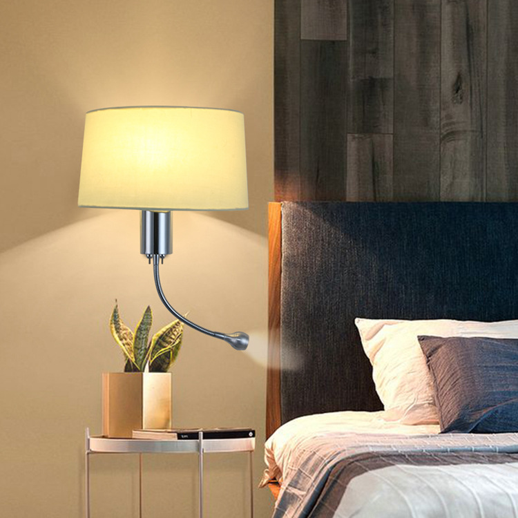 Bedroom hotel bedside lamp indoor European wall lamp American creative led study Hotel wall lamp