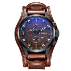 CURREN/Karen 8225 men's large dial calendar watch waterproof creative belt casual watch
