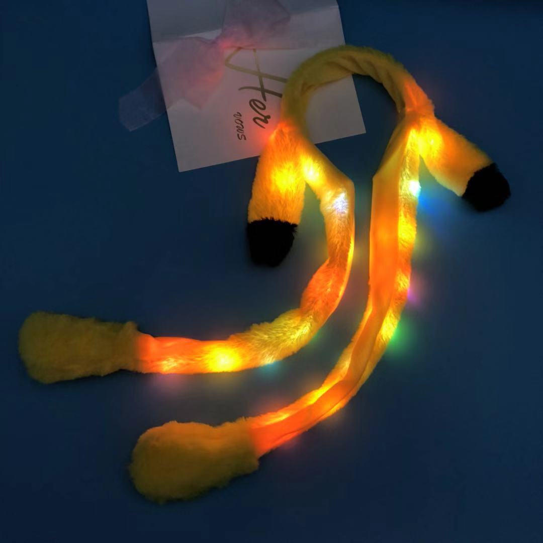 Tiktok mismo estilo luminoso conejo sombrero de dibujos animados airbag Orejas de conejo en movimiento Internet celebridad diadema venta lindo artefacto