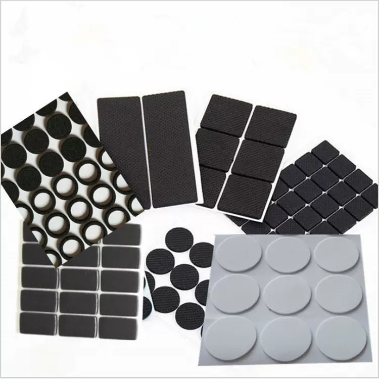 专业自粘硅胶脚垫 防滑垫单面背胶无味 黑色防滑减震硅胶脚垫