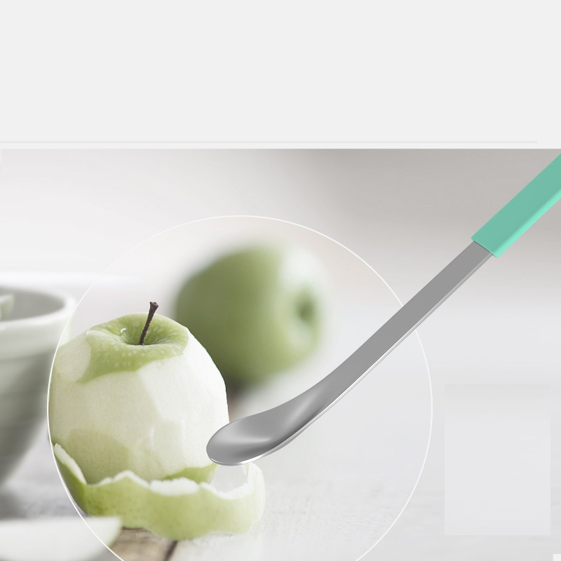 2021新款日式弯弯勺304不锈钢儿童餐具软硬两头可用宝宝硅胶勺子|ru