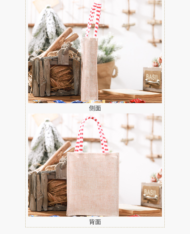 New Christmas Decoration Supplies Burlap Three-dimensional Embroidery Tote Bag Children Gift Bag Candy Bag Storage Bag display picture 11