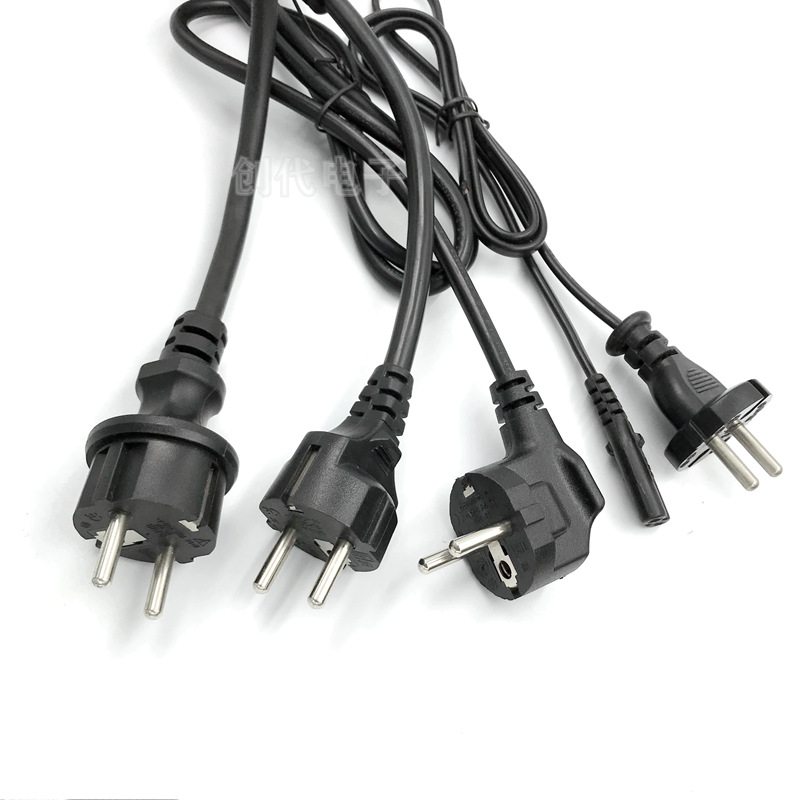 电动工具电源线 欧规工具插 2芯 0.75平方 1.0mm2 VD欧标E插头线