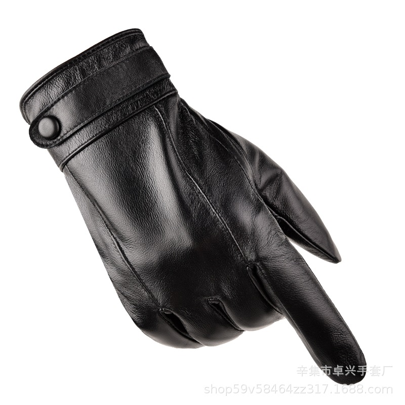 羊皮手套男士冬季保暖手套触摸屏加绒加厚开车摩托车手套