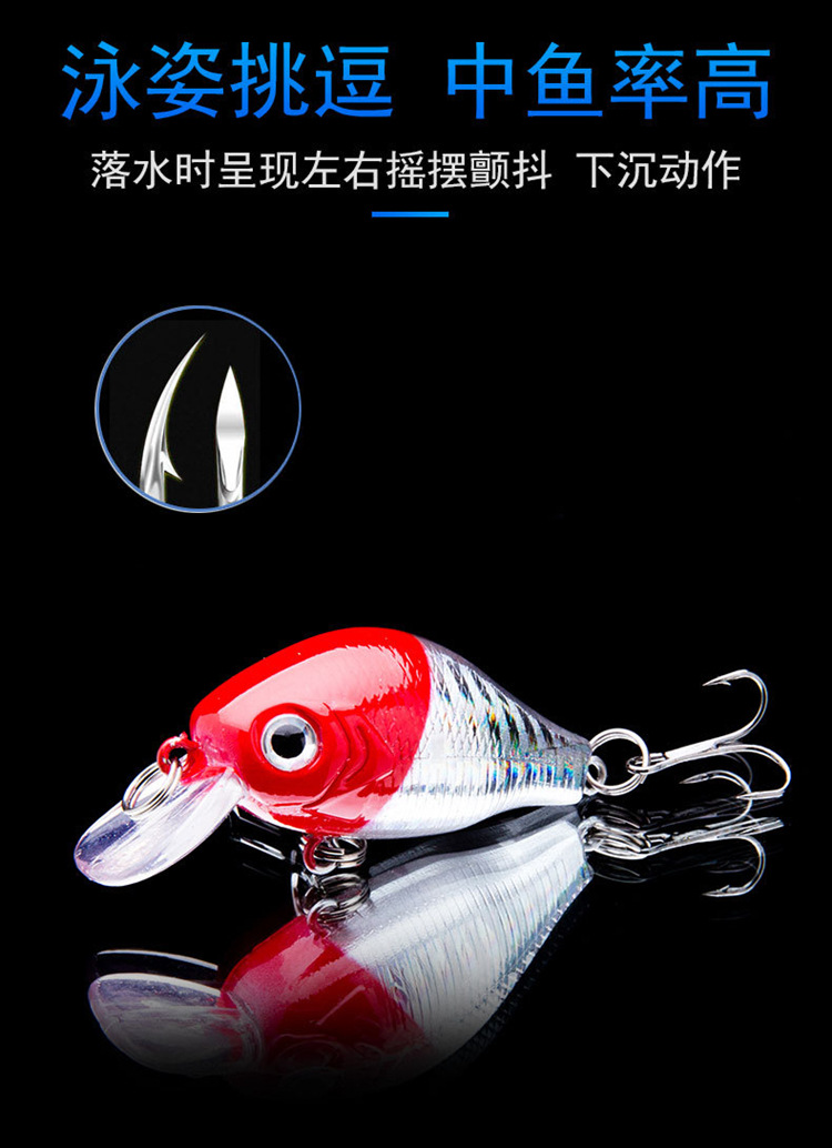 2 Pcs Small Deep Diving Crankbaits 38mm 8g Hard Artificial Baits Minnow for Bass Pesca Carp Perch Fishing Lures Tackle