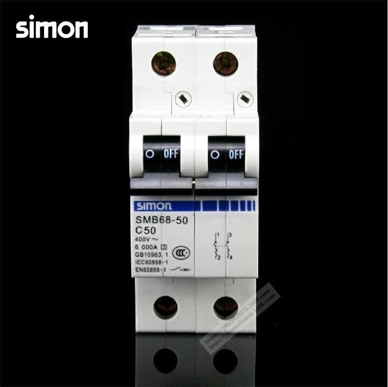 Simon/西蒙 68系列 2P 50A小型断路器SMB68-63C50/2