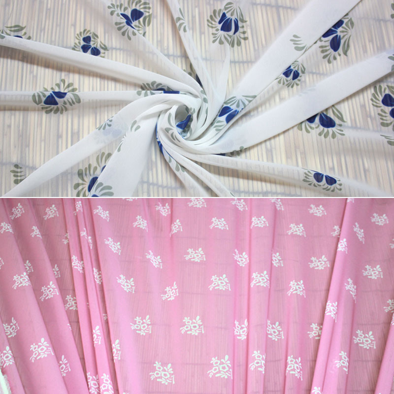 手工DIY布料雪纺印花布料齐胸襦裙汉服面料（半米起售）