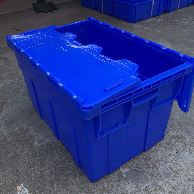 现货供应可堆叠斜插式物流箱 蓝色物料 斜口式货架仓储周转箱
