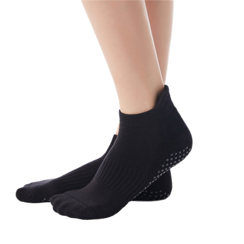 Nuevos calcetines de yoga transfronterizos engrosados toalla caliente parte inferior cómoda punta redonda Terry deportes barco Calcetines calcetines de piso de estilo coreano