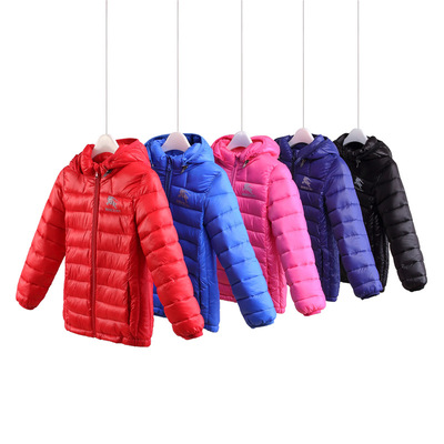 儿童棉衣轻薄款秋冬季男女童装棉服可脱帽中大童外套一件代发|ru