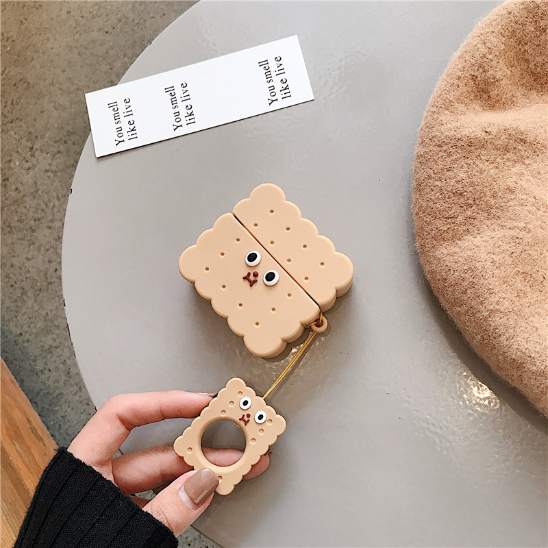Airpods Pro 3rd Generation Cute Biscuit Silicone Earphone Protective Case For Airpods2 display picture 18