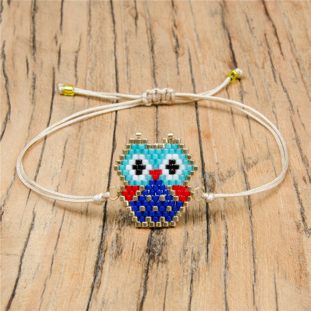 Small Bracelet Owl Owl Animal Jewelry Popular Jewelry Rope Braided Bracelet Wholesale display picture 2