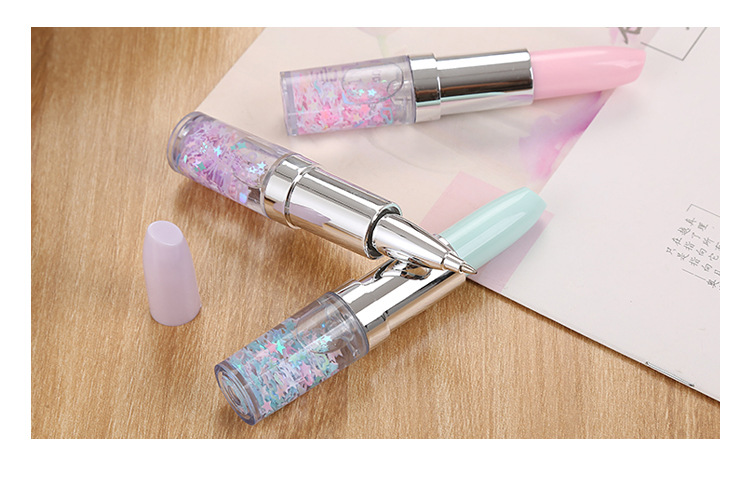 20g Weight Gel Pen Stationery Type 1 Piece Quantity Korean Creative Stationery Internet Hot Girlish Lipstick Gel Pen Cute Student Ball Pen Fresh Quicksand Powder Signature Pen