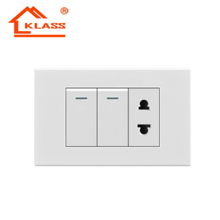 【美式规格】118式外销出口分体组合墙壁面板一开单+一开单+2孔