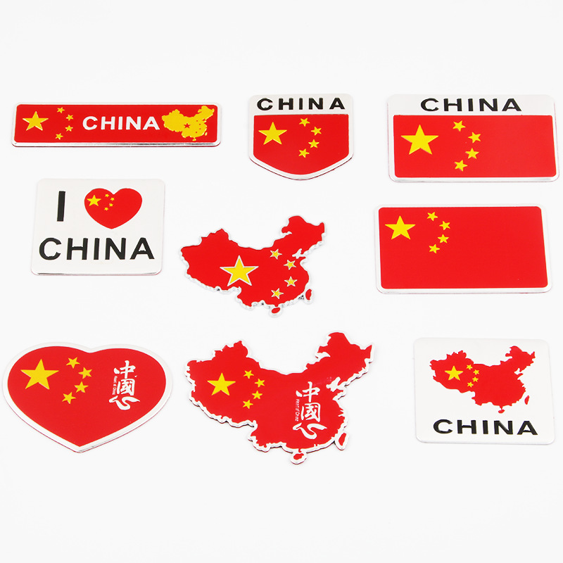 Manufactor wholesale China national flag automobile refit personality aluminium alloy 3D Metal Occlusion Nick body Decorative stickers