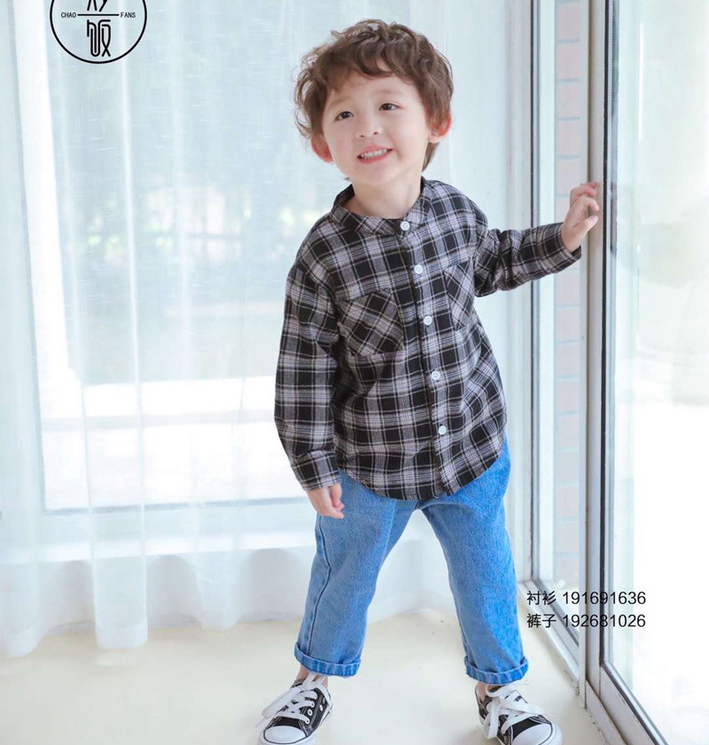 2019春款男童衬衫长袖韩版儿童棉麻衬衫外套新款中小童装男孩衬衣