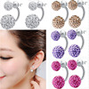 Silver silver washing, crystal, hypoallergenic earrings, Korean style