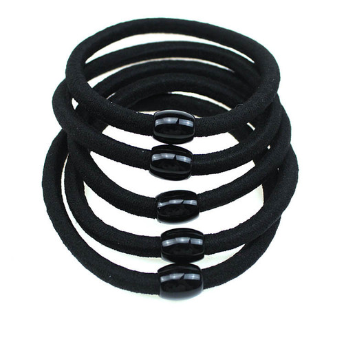 Korean version i bold basic headband black simple rubber band high elastic hair band black bean hair rope hair accessories 2 yuan store source