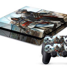 源头厂家欧美热销PS4游戏机贴纸刺客信条保护膜skin个性化图片