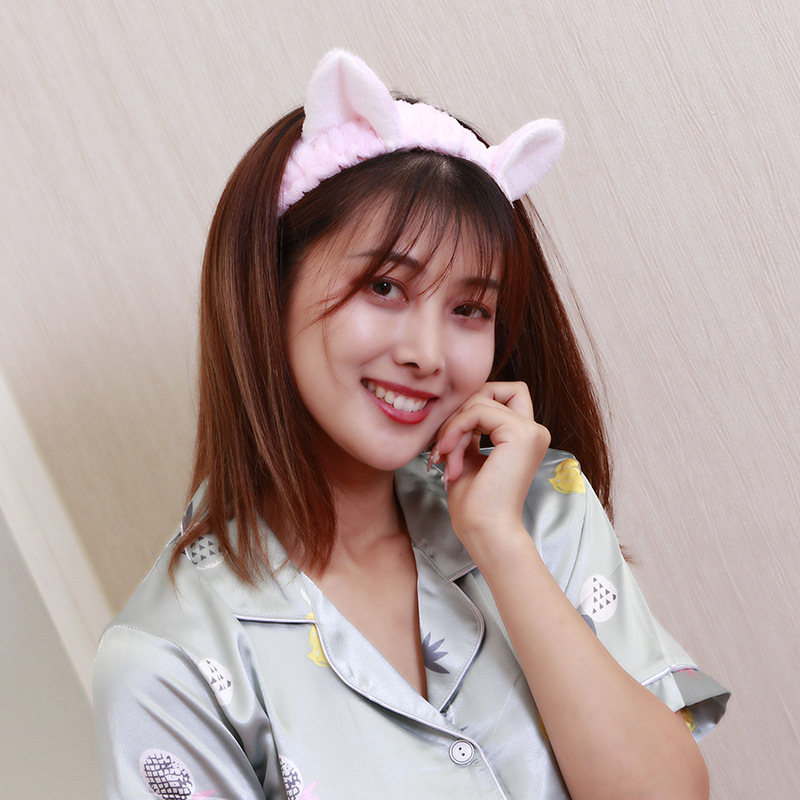 韓版可愛立體貓咪耳朵束發帶 洗臉化妝敷面膜運動吸汗發箍批發