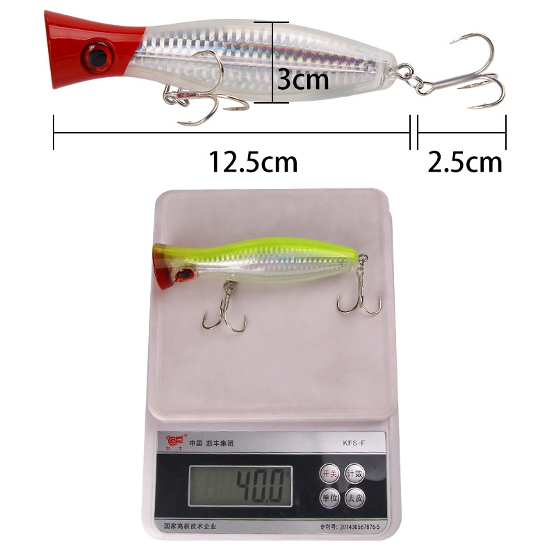 Floating Popper Fishing Lures 80mm 10g Hard Plastic Baits Fresh Water Bass Swimbait Tackle Gear