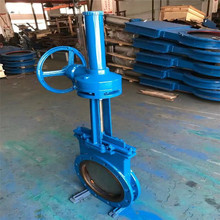 傘齒輪對夾式刀型閘閥 PZ573X PZ573X-10C 大口徑插板閥