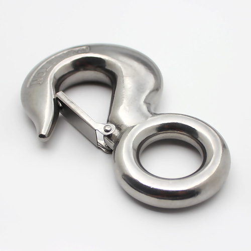 Stainless steel cargo hook eye container hook traveling lifting hook eye type sliding hook American hook