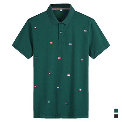 品牌LOGO夏季男士短袖POLO衫 特大码肥佬纯棉翻领T恤胖子休闲男装|ms