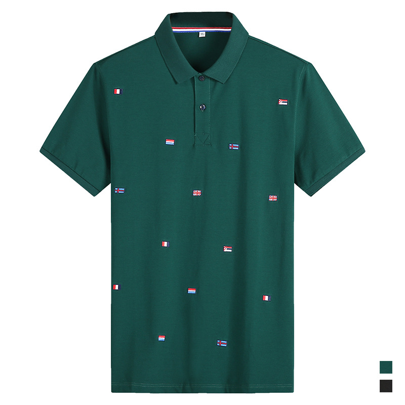 品牌LOGO夏季男士短袖POLO衫 特大码肥佬纯棉翻领T恤胖子休闲男装|ms