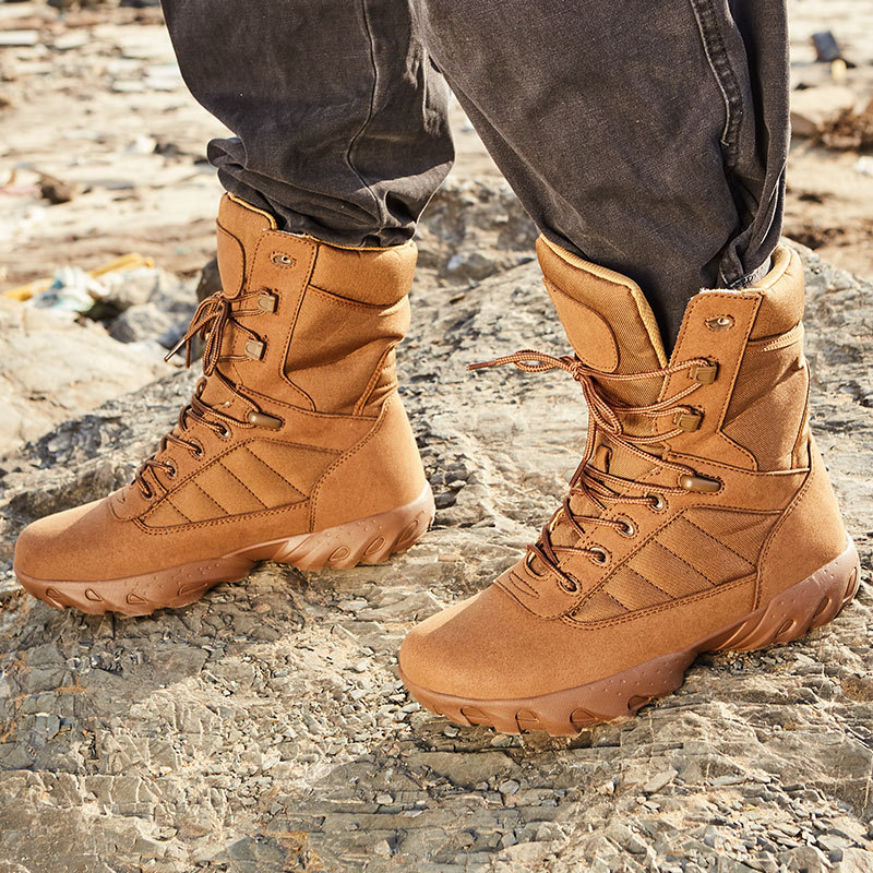 High-top breathable zipper hiking boots Men's and women's travel hiking shoes non-slip outdoor wear-resistant outdoor boots_voghion.com