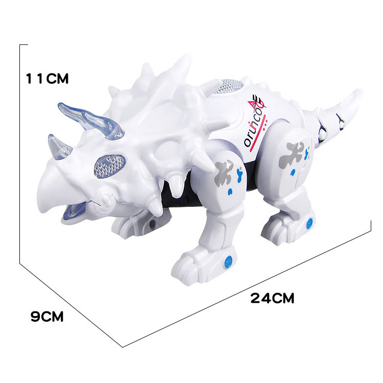 Nueva Mecánica Eléctrica triángulo dragón simulación de sonido automático caminando luz música puesto Venta caliente al por mayor juguetes