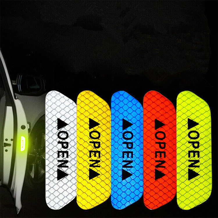 Best-selling Diamond Grade Reflective Car Stickers For Door Opening OPEN,Anti-collision,Anti-scratch,Luminous Warning,Personalized Decorative Stickers
