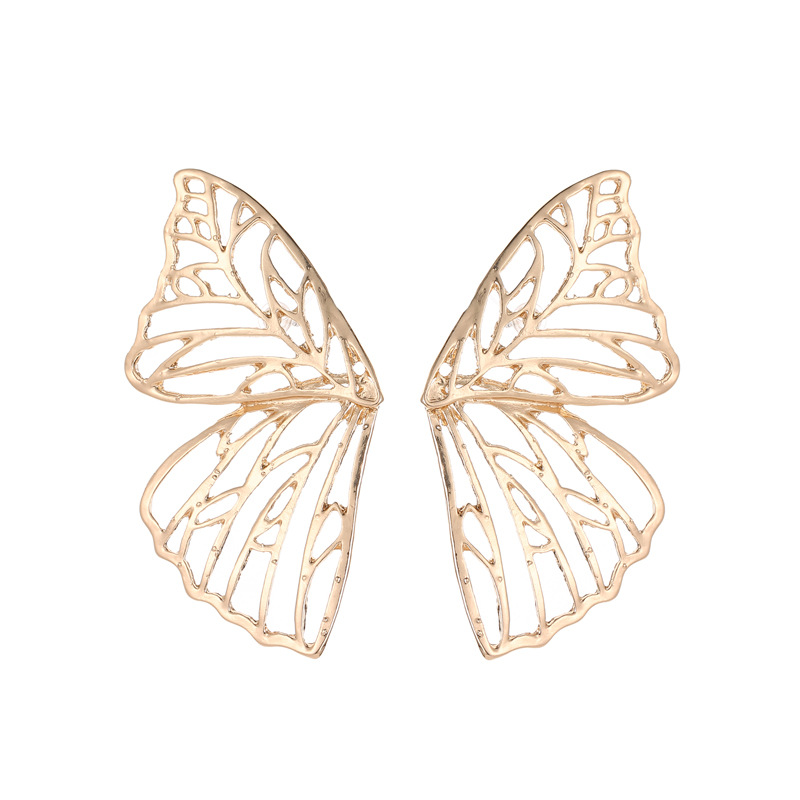 Hot Selling Fashion Exaggerated Metal Hollow Butterfly Earrings display picture 7