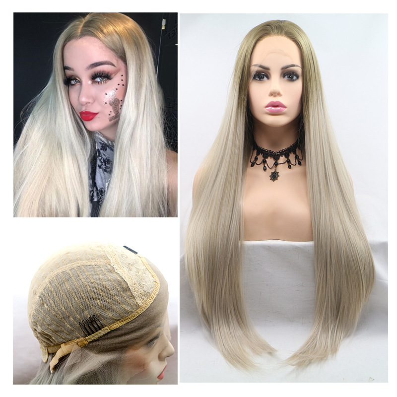 Elegant golden elastic wig