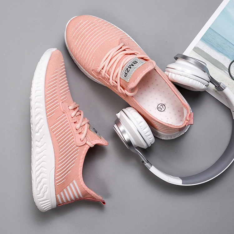 [] 2019 summer new pattern Casual shoes Pink Running shoes Ladies Net surface ventilation gym shoes