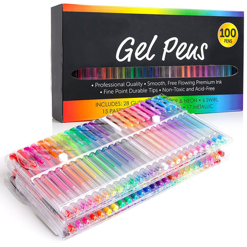 Cross-border new factory direct selling creative drawing student adult 100 color gel pen watercolor pen brush