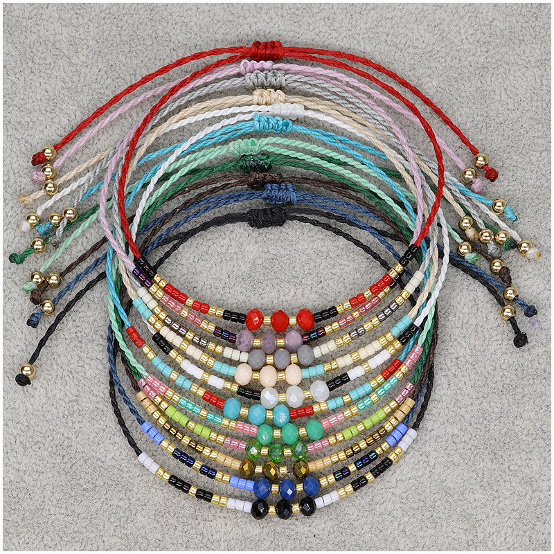 3g Weight Drawstring Bracelets Classification 1 Piece Quantity Holiday, Daily Occasion Artificial Crystal, Seed Bead, rope Material Geometric Pattern Women's Gender Retro Style Retro Geometric Artificial Crystal Seed Bead Rope Women's Drawstring Bracelets 8