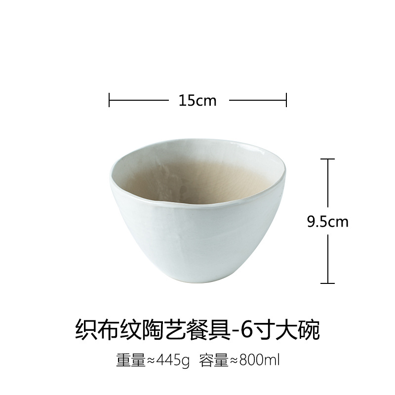 Retro creativo cerámica vajilla grieta esmalte placa en forma de disco creativo traje hogar plato sopa tazón