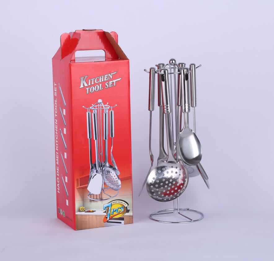 九珠钢柄不锈钢厨具套装炒菜铲子锅铲烹饪勺子电器赠品可加印log|ms