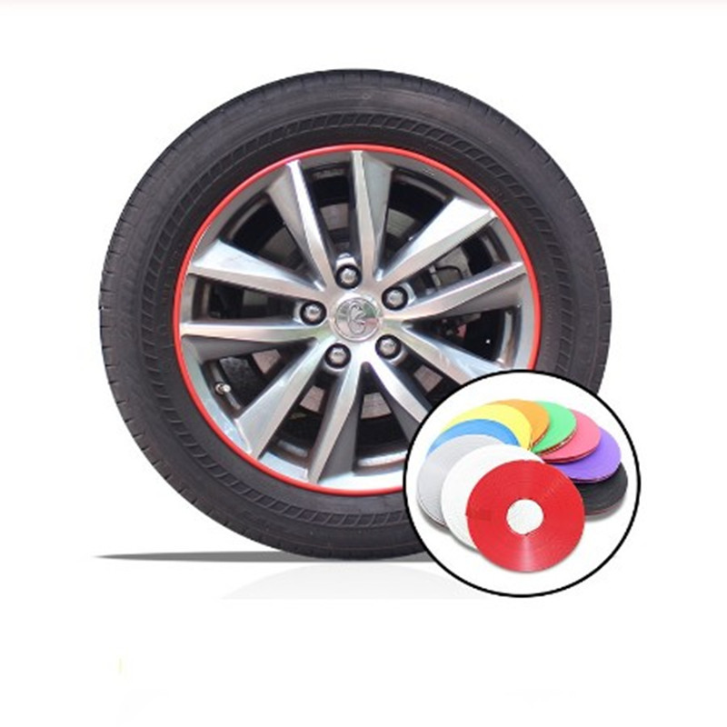 Suministros de coche cubo de la rueda tira decorativa anillo de acero del neumático etiqueta decorativa tira anti-arañazos línea decorativa anti-arañazos tira anti-colisión anillo protector