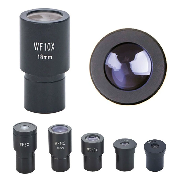 Широкоугольный окуляр микроскопа Интерфейс WF5X/wf10X/WF16X/WF20X/wf25X 23,2 мм, большое поле зрения