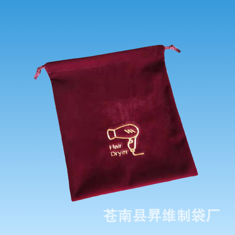 En stock Hotel habitación especial secador de pelo bolsa de franela Hotel secador de pelo bolsa de almacenamiento fijo logo