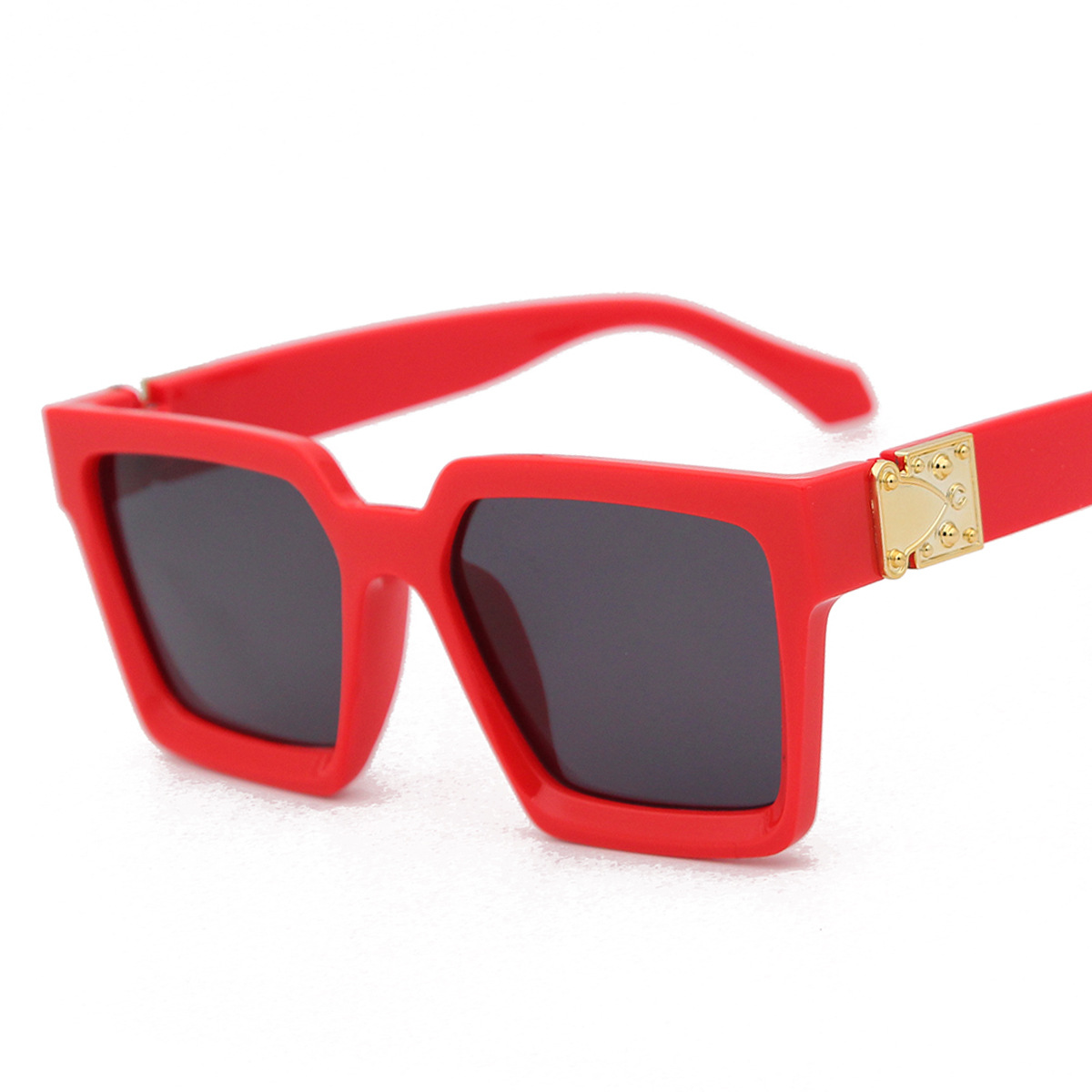 Moda moda personalizada gafas de sol de Europa y América gafas de sol de color caramelo grueso marco cuadrado integrado gafas de sol 97048