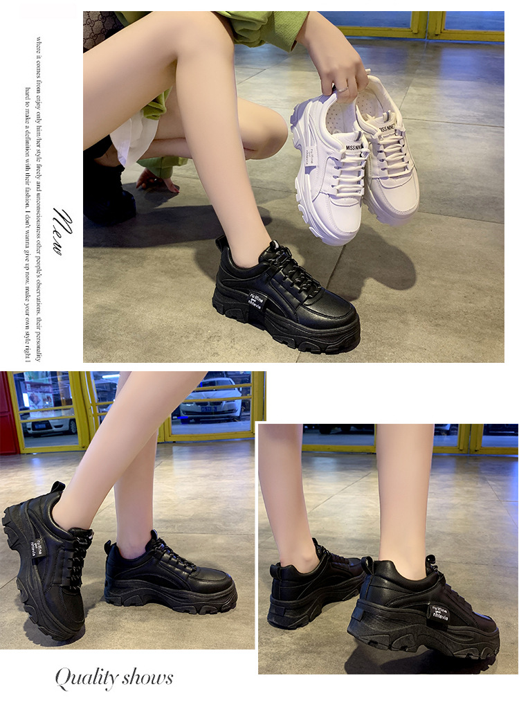 Women's Sports Solid Color Round Toe Chunky Sneakers display picture 5