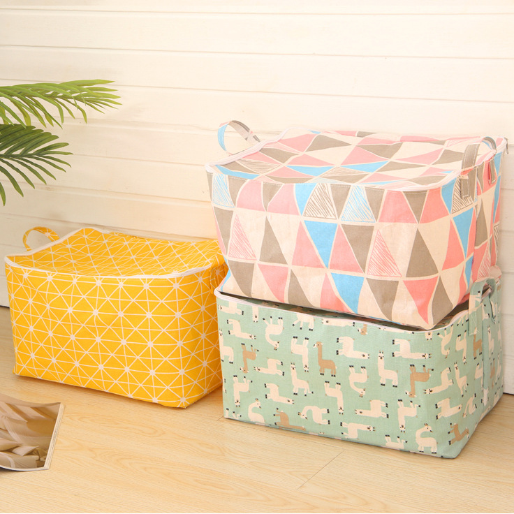 면과 린넨 패브릭 보관함 장난감 간식 보관함 옷 속옷 양말 보관 가방 옷 마무리