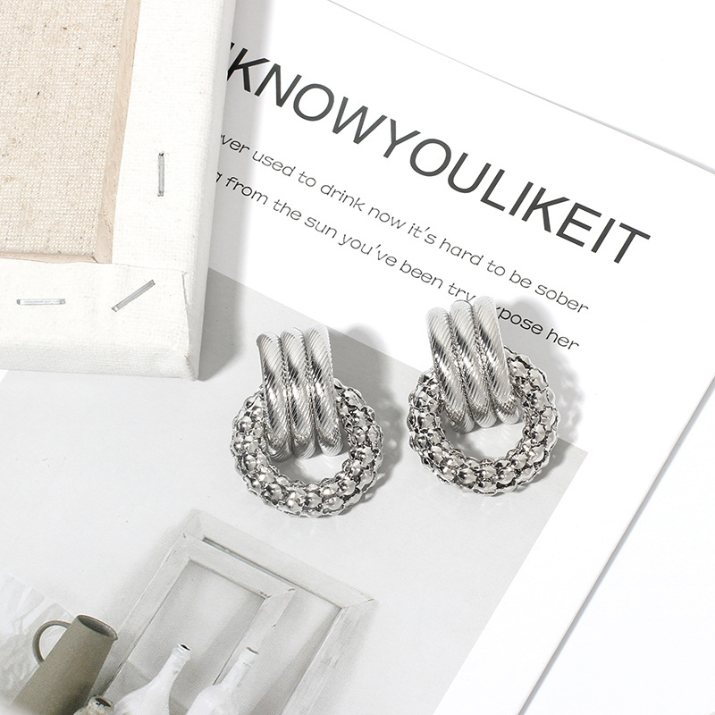 15g Weight Earrings Classification Wedding, Travel Occasion Women'S Gender Vintage Style Style Gold, Silver Color Fashion Geometric Circle Metal Earrings Wholesale 7