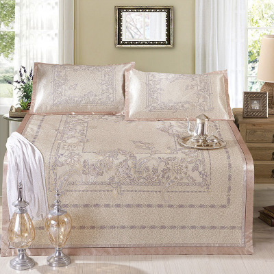 冰丝席三件套2018新款凉席 夏季礼品可水洗席子 软席空调涼席一件|ru