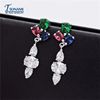Fashionable zirconium, earrings, simple and elegant design, wholesale