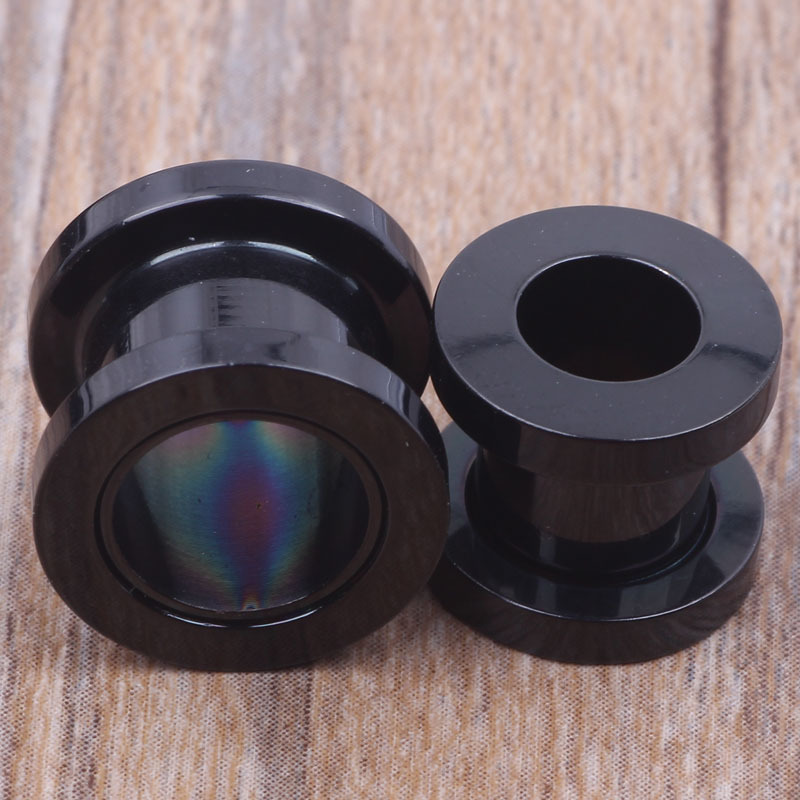 10mm Colored Pulley Ear Expander, Stainless Steel/Titanium Steel Ear Piercing Jewelry, Hollow Taper Earrings detail image 13